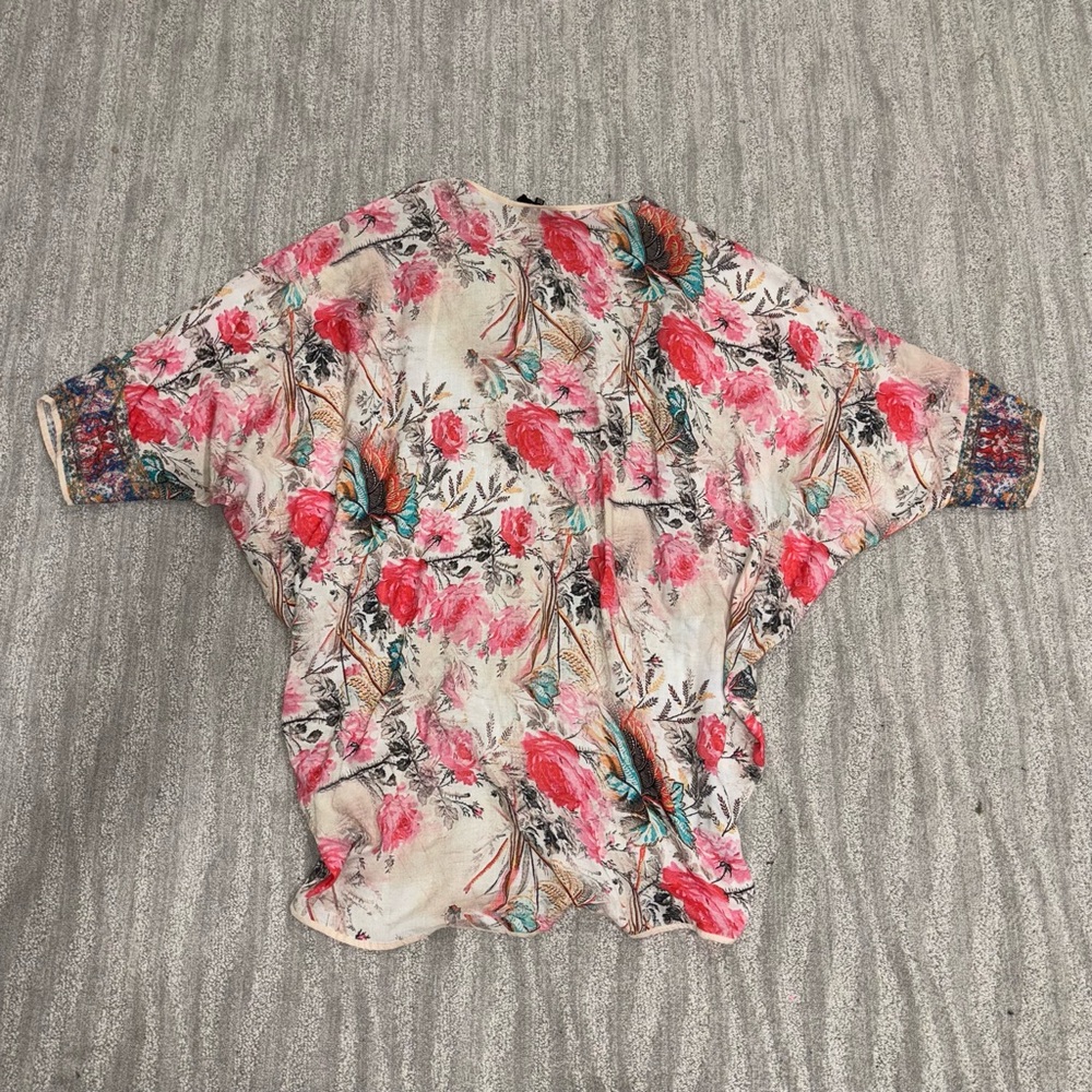 Feathers By Tolani Floral Print Kimono Colorful Boho Beach Women’s One Size - Picture 4 of 8